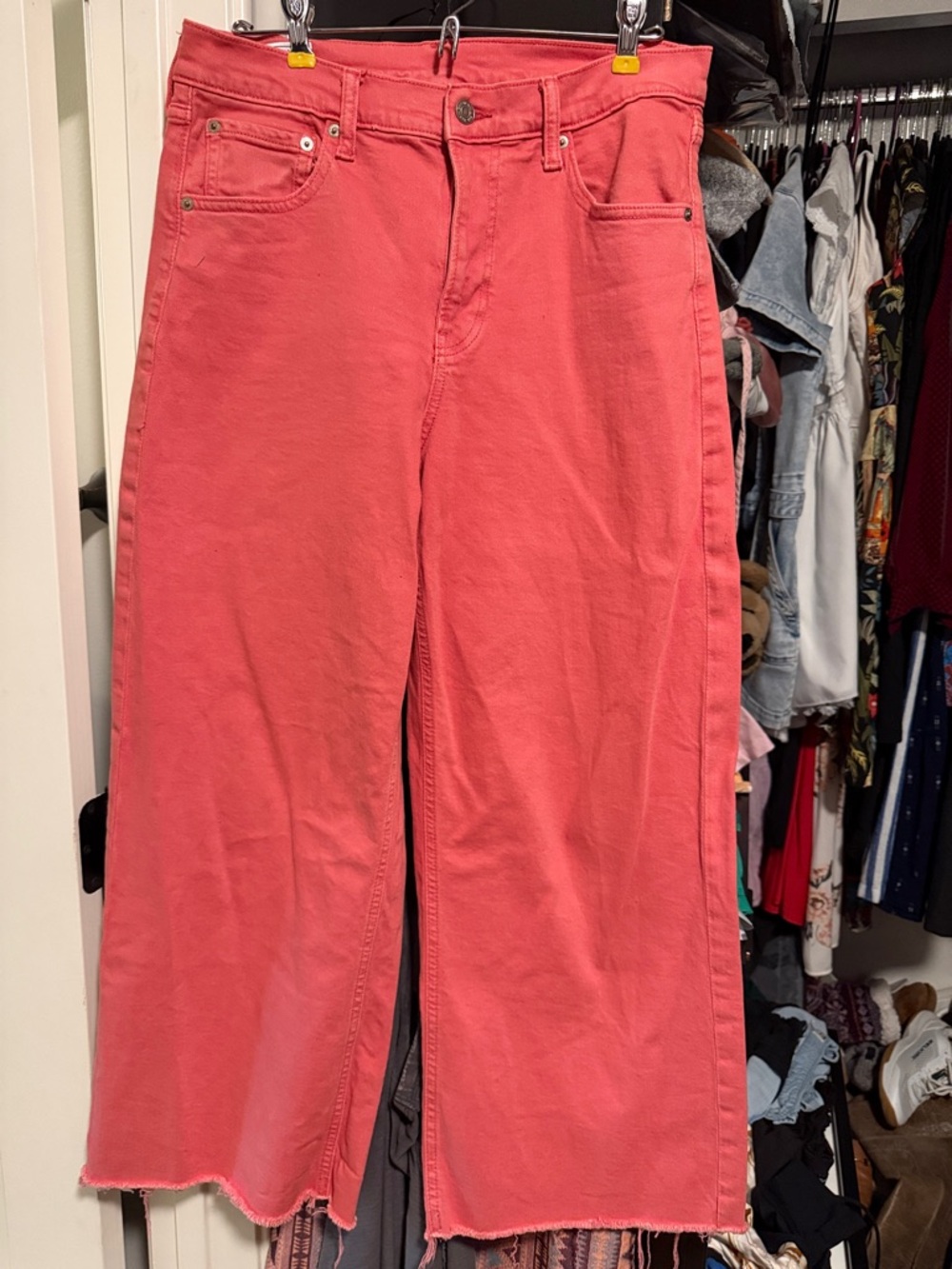 GAP High Rise Stride Ankle Pants in Coral